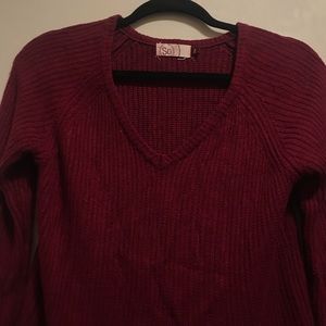 Red v neck sweater